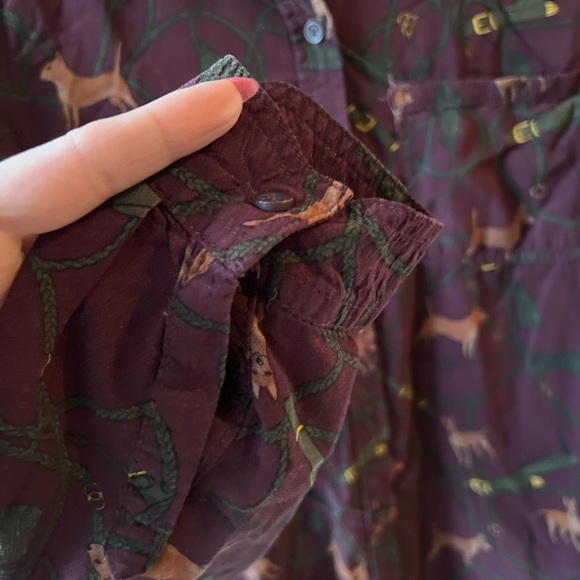 Beach Lunch Lounge Alana Dog Print Button Up Top Women Medium - Picture 4 of 13